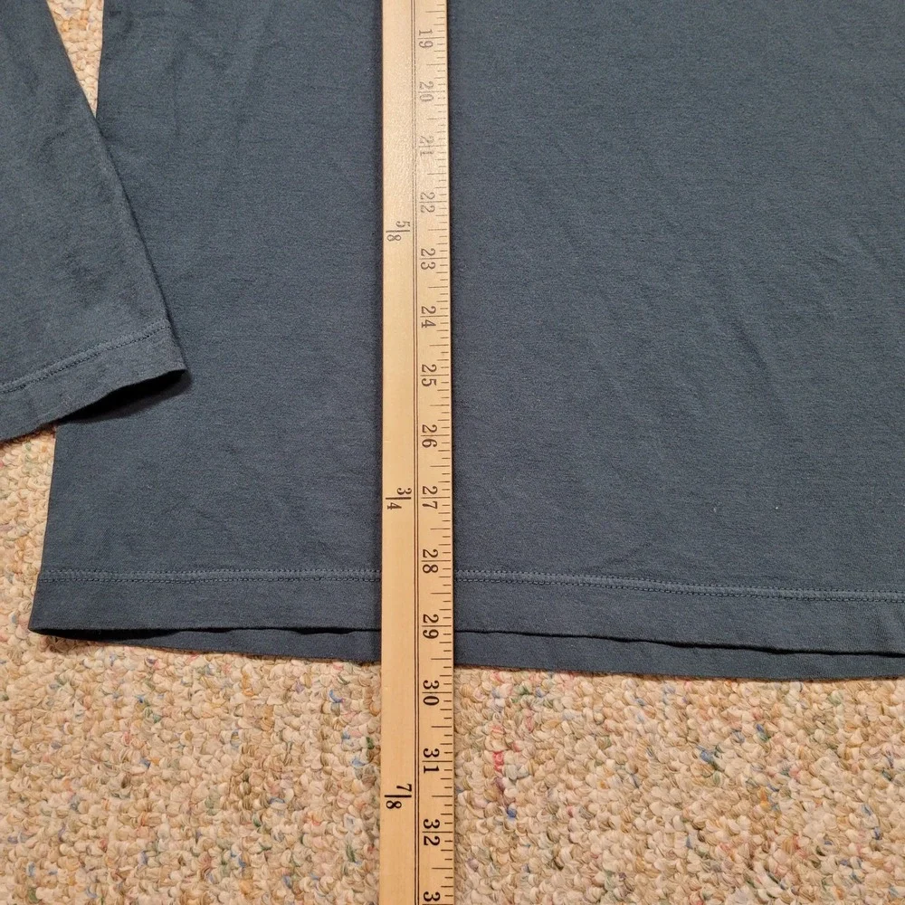 James Perse Shirt Mens Size 2 Green Blue Long Sleeve Standard Crew Neck USA - Picture 8 of 13